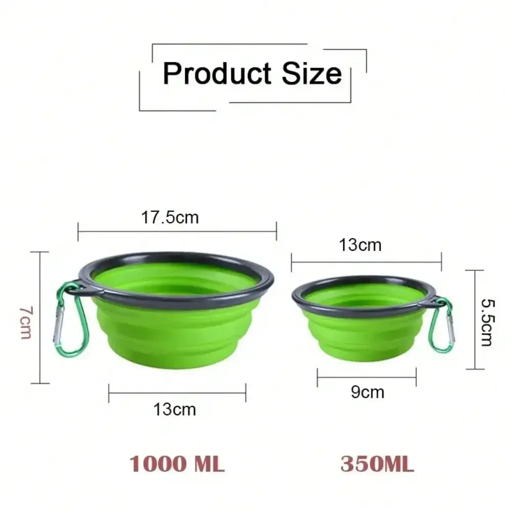 Collapsible Dog Water Bottle and Food Bowl, 2-in-1 Travel Feeder