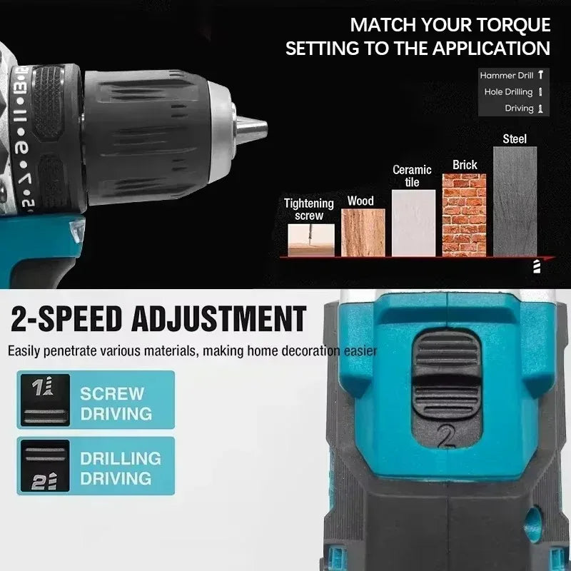 Makita DDF487 18V Brushless Cordless Drill Driver – Rechargeable Power Tool (Tool Only)