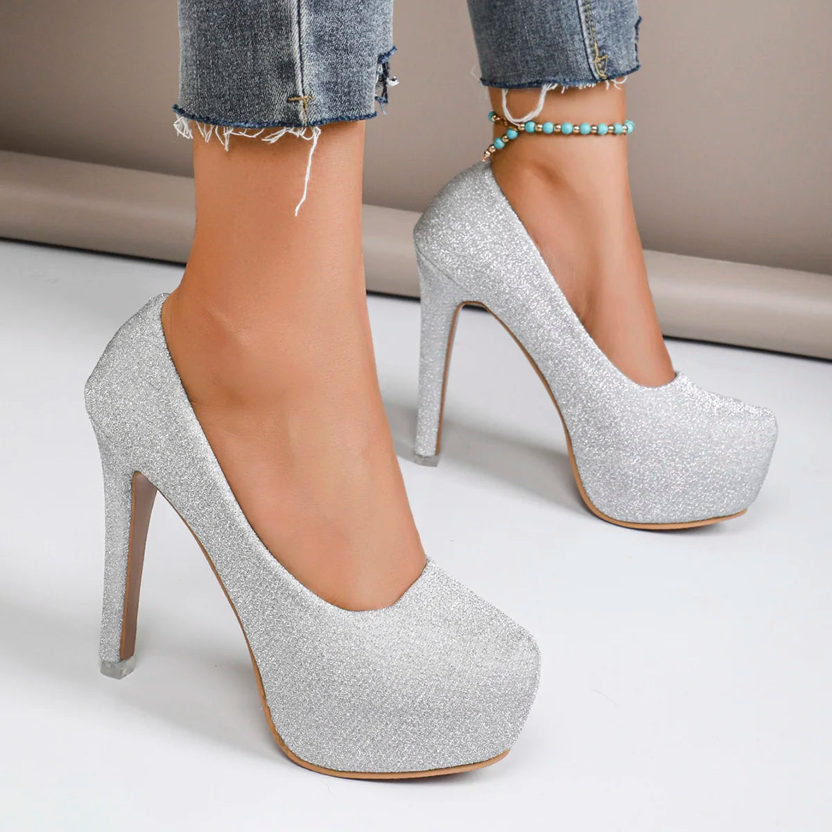 Platform Stiletto Pumps for Women — Pointed-Toe Wedding and Party Heels, Plus Size
