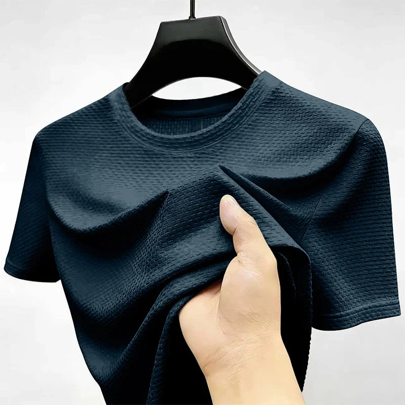 Men's Honeycomb Lattice Tee - Round Neck, Sweat-Wicking Lightweight