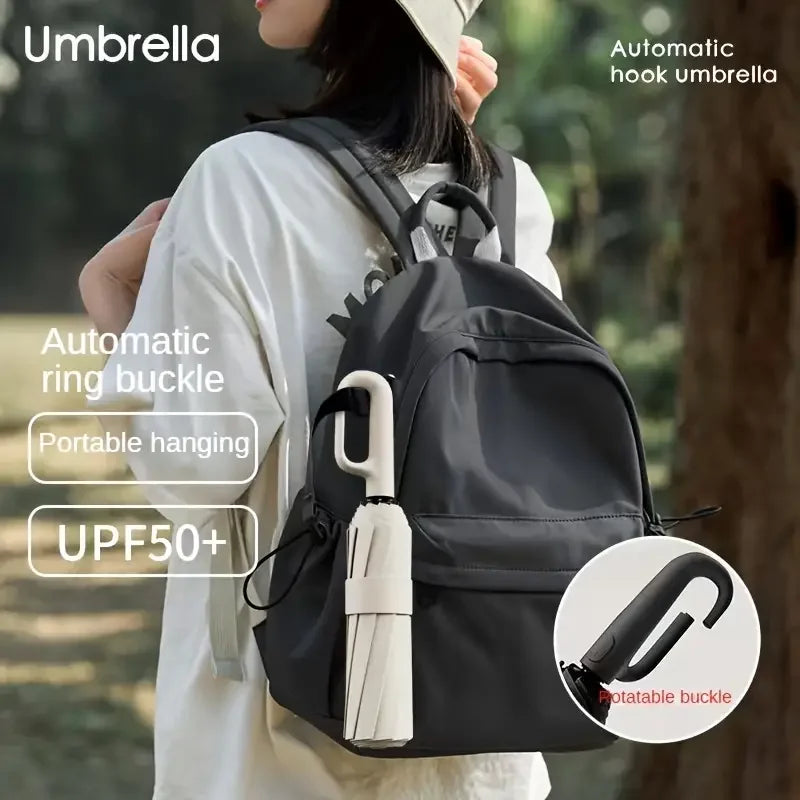 Hook Umbrella Automatic Umbrella All-Weather Folding Umbrella for Convenient Travel