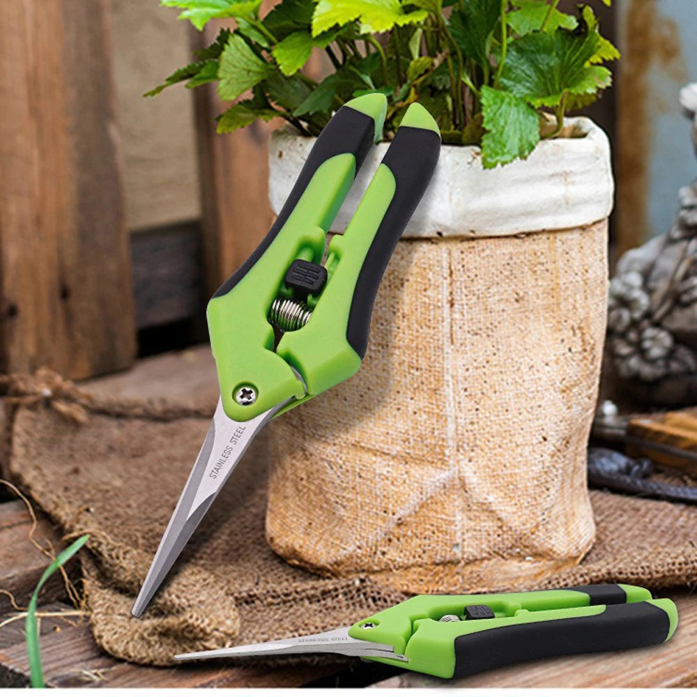 6.5" Garden Pruning Shears – Non-Slip Stainless Steel Flower & Branch Scissors