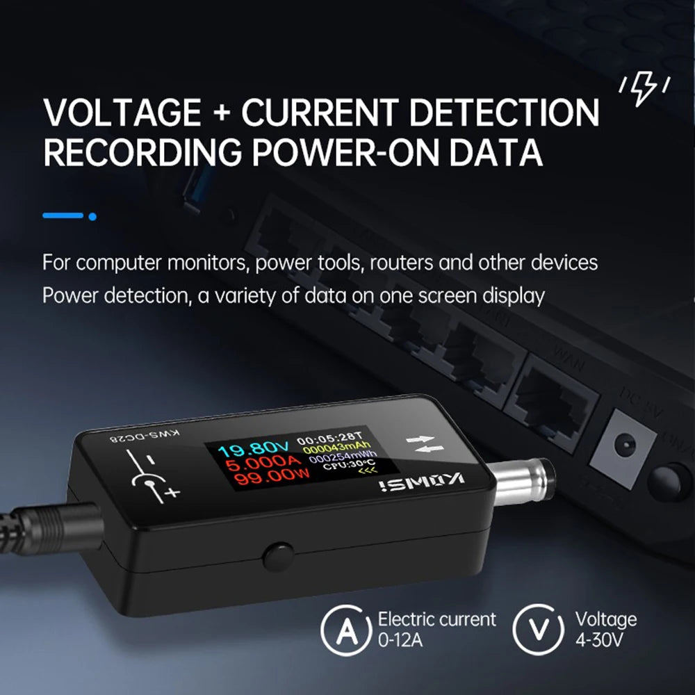 KWS-DC28 0.96 inch TFT HD Digital Display DC Voltage Ammeter Power Meter Cell Phone Charging Tester Detector Electrician Tool