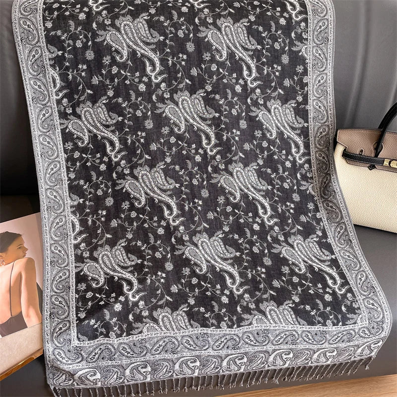 Women's Printed Pashmina Shawl, Soft Winter Scarf