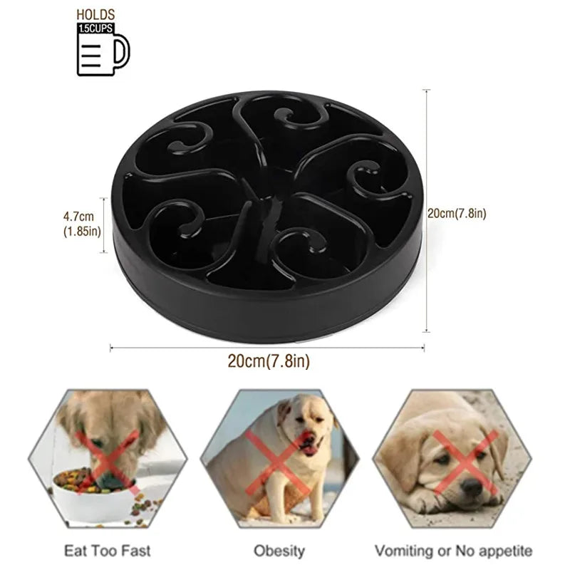 Round Maze Slow Feeder Dog Bowl - Non-Slip Puzzle Dish, 2 Sizes - photo 6