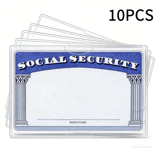 10PCS Clear PVC Card Sleeves: Soft, Waterproof, Fits SSN, New Medicare, Business IDs and Credit Cards, Easy Identification