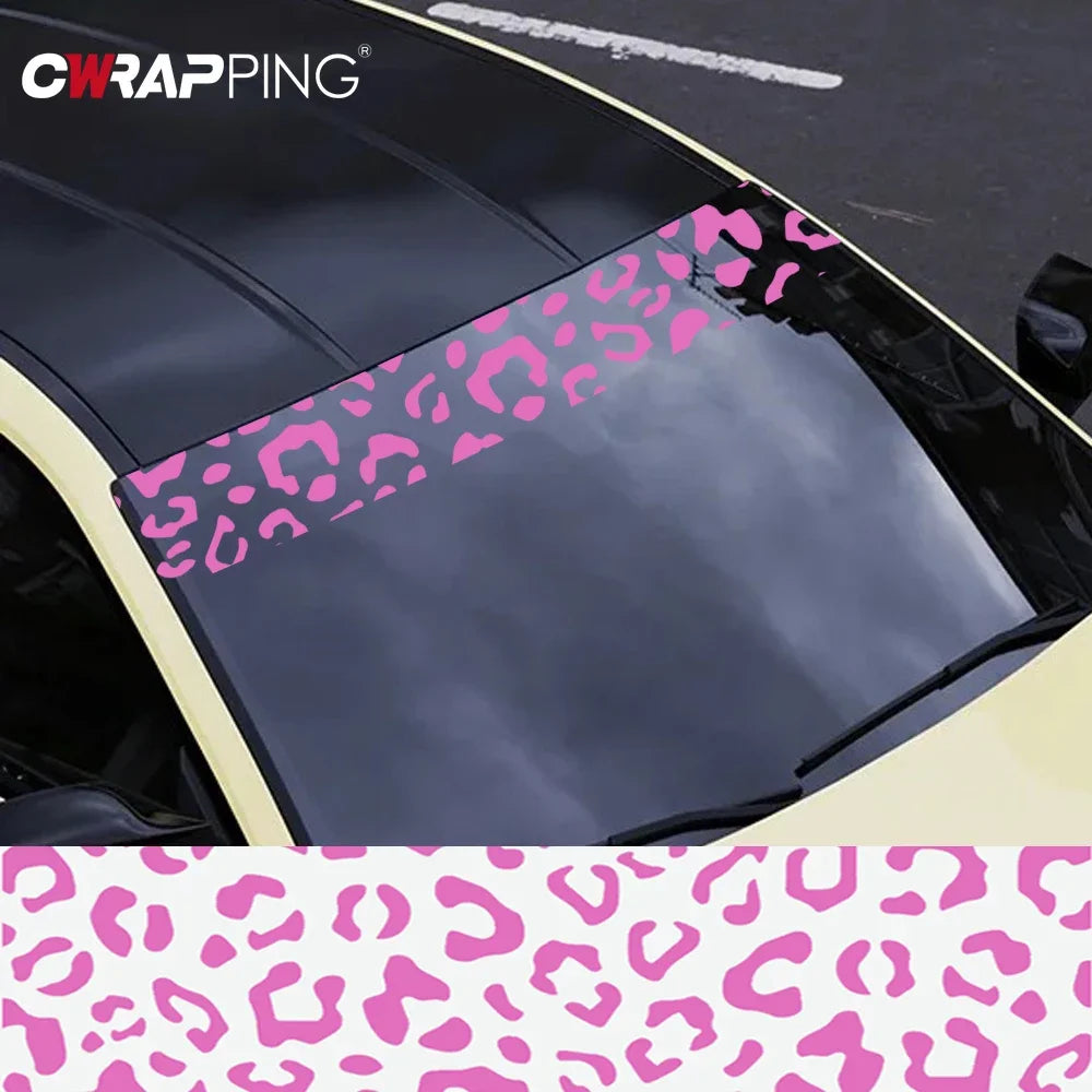 Leopard Print Car Decals Auto Stickers Waterproof DIY Decorative Auto Accessories Vinyl Sticker for Car Rear View Mirror Windows