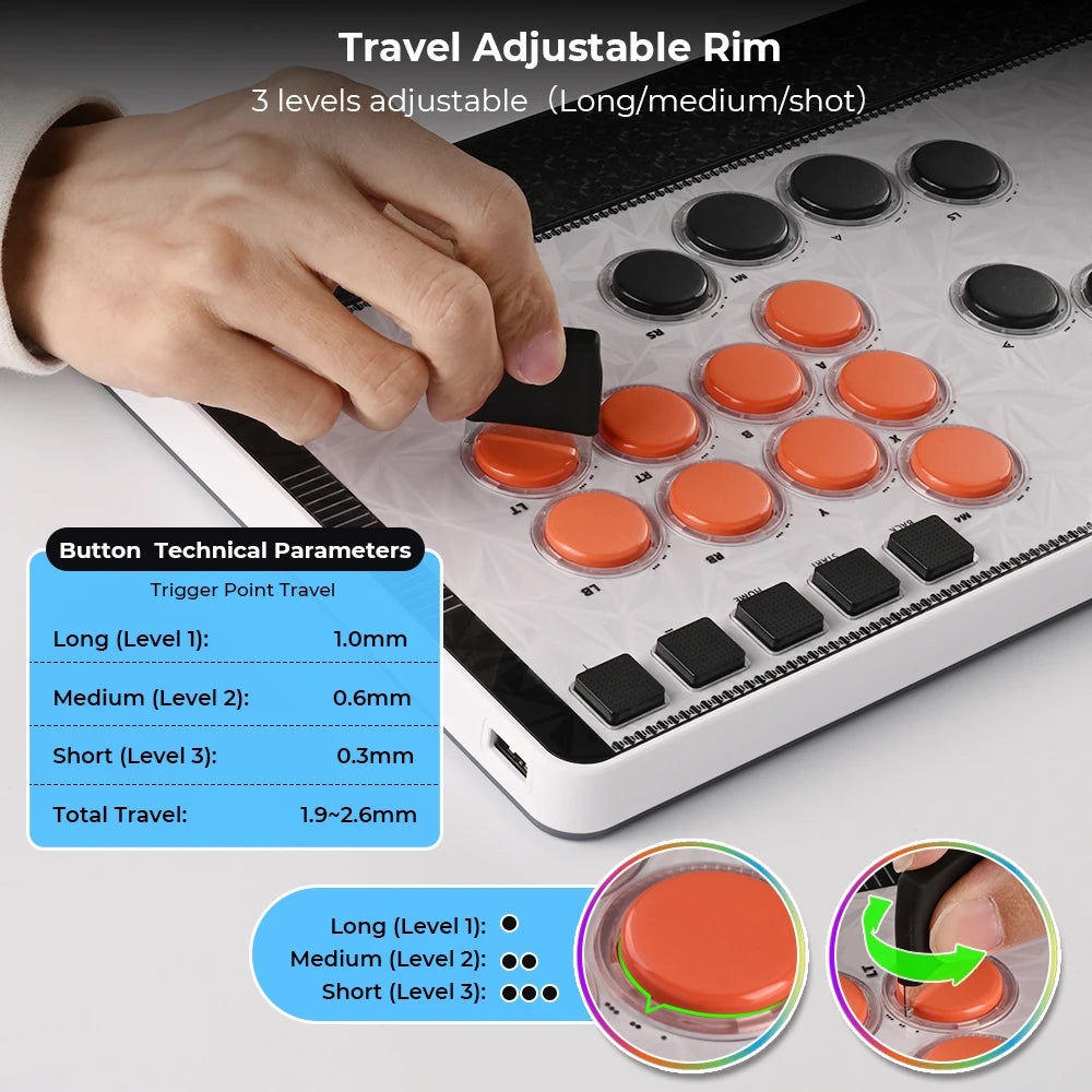 Haute42 C-AT Magnetic Leverless Hitbox Controller Stickless Arcade Controller Keyboard For PC/PS4/PS5/Switch Hitbox Fightstick