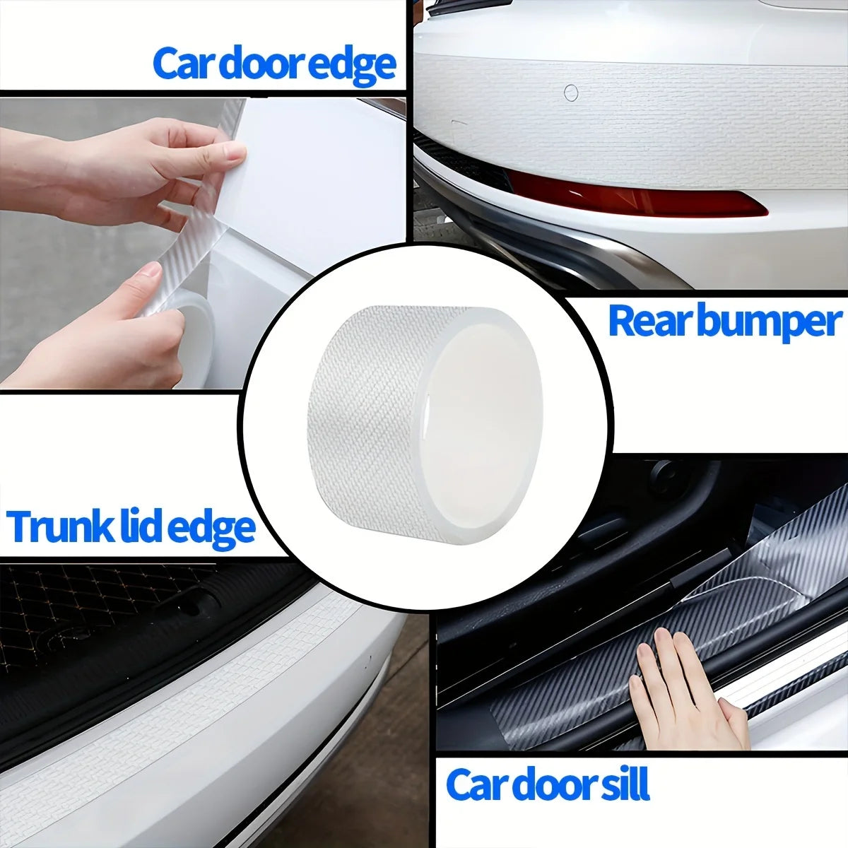 1-10m Nano Carbon Fiber Film Transparent Car Body Vinyl Wrap Black Sticker 3D Auto Foil Cover Decoration Door Mirror Protective