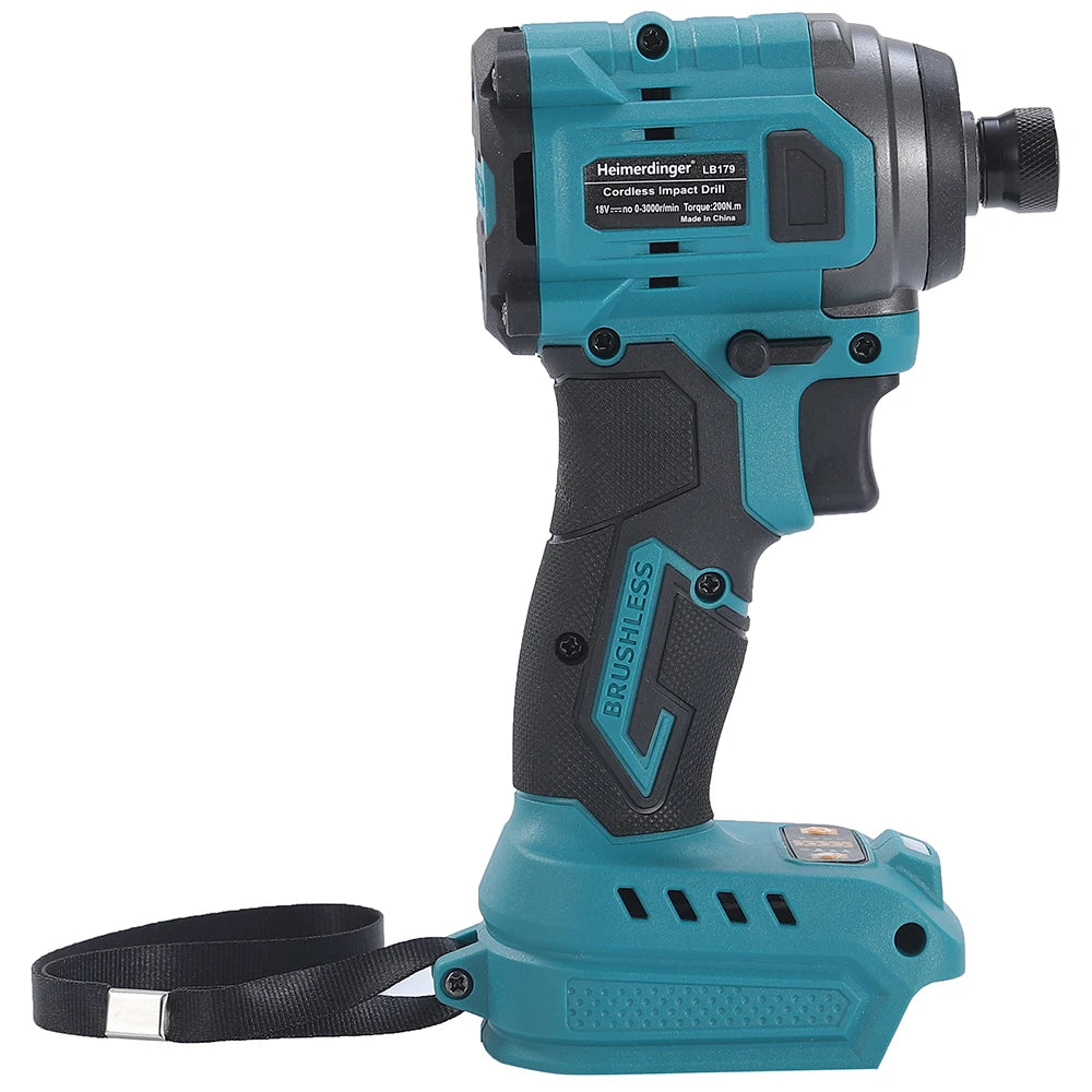 18V 1/4" Electric Rechargeable battery powered brushless cordless impact driver drill screwdriver
