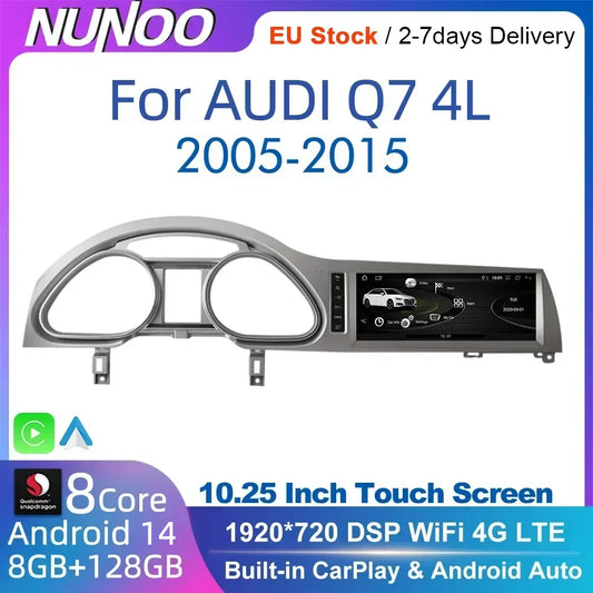 Car Stereo with Apple CarPlay & Android Auto, Compatible with Audi Q7 4L (2005-2015, MMI 2G/3G)