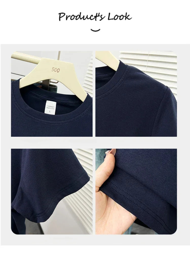 Women's solid short sleeve tee, casual Y2K — view 5 of 20