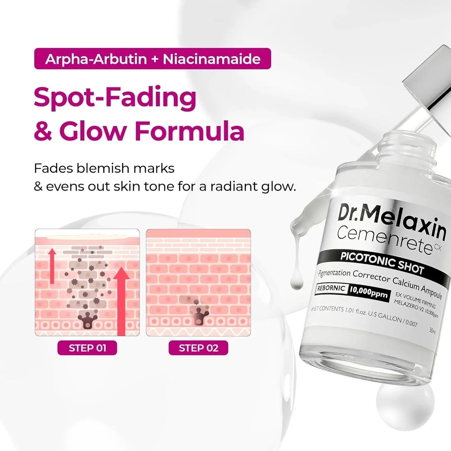 Picotonic Shot Serum with Alpha Firming Density Serum for Even Skin Tone, Anti-Aging & Dark Spot Care, 1.01 fl.oz