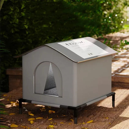 Foldable Outdoor Cat & Dog House — Waterproof Warm Pet Cave for Small Dogs