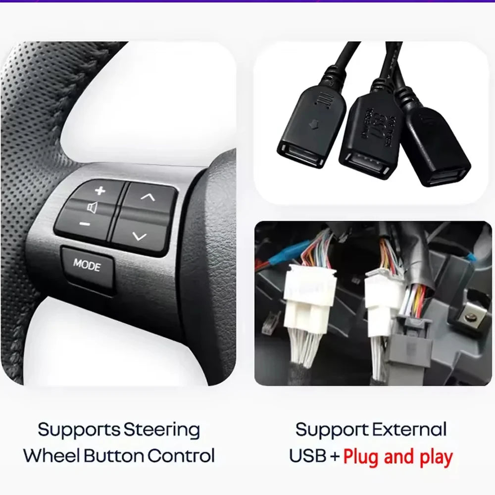 Android 16 8 core Carplay For Toyota Avensis T27 2009-2015 Car Multimedia Player 5G Wifi High-performance 7862 CPU Touch Display