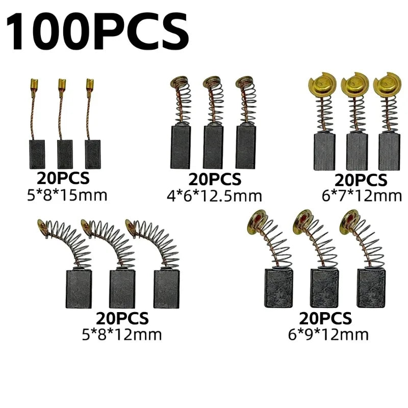 Carbon Brush Repair Kit Power Tool Electric Motor Replacement Parts Chainsaw Hand Drill Angle Grinder Graphite Brush Spring Part