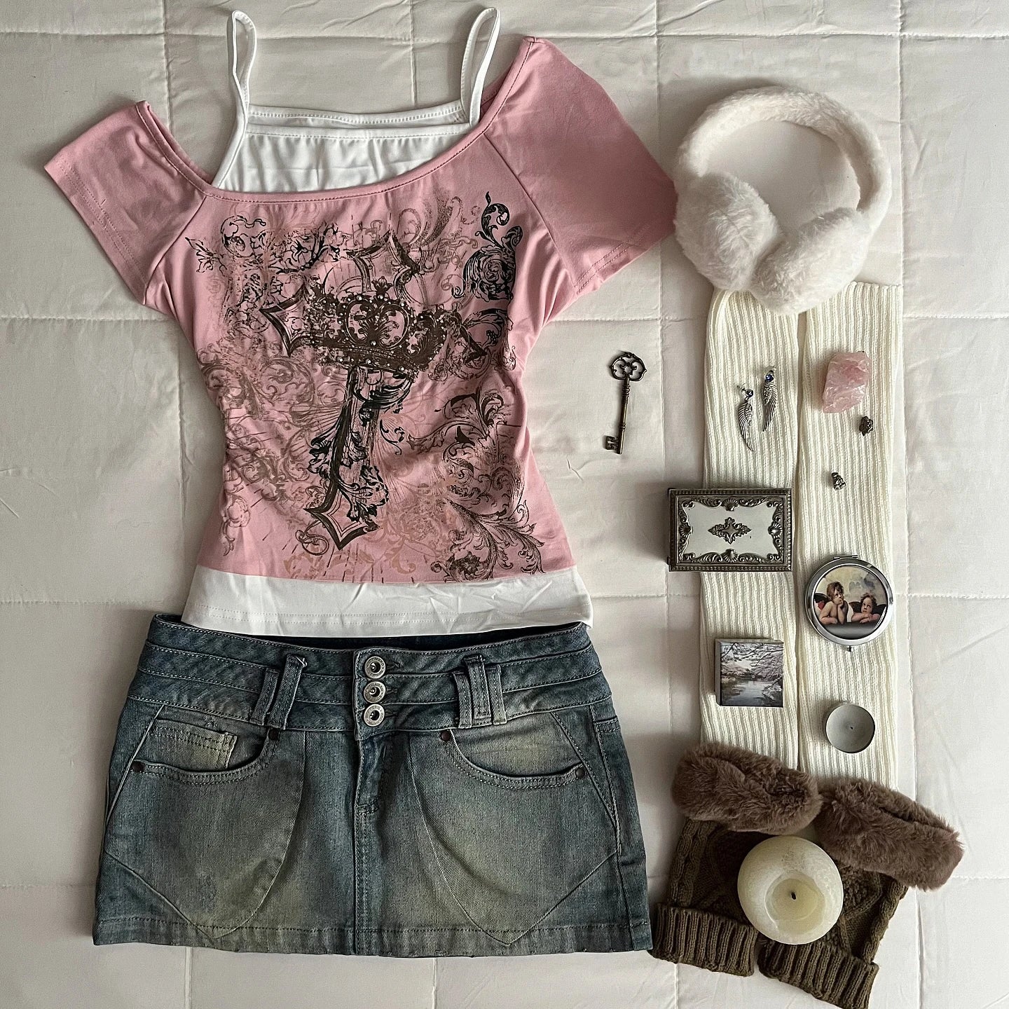 Y2K Harajuku Women's Millennium Short sleeved Top Harajuku Pink Printed Casual Fashion Street Style Sweet Sexy Millennium Style