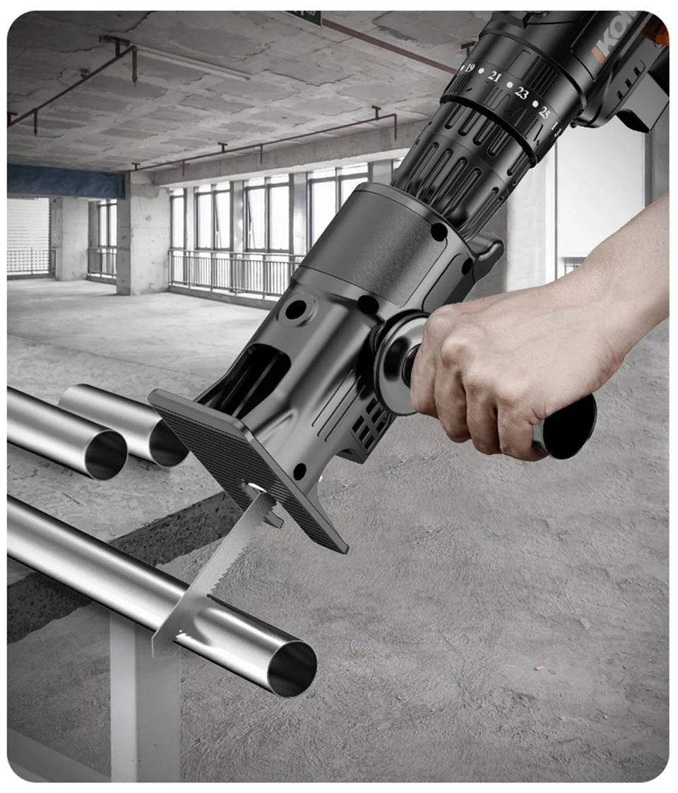 Portable Reciprocating Saw Adapter ,Electric Drill To Electric Saw for Wood Metal Cutting Tool with Saw Blade