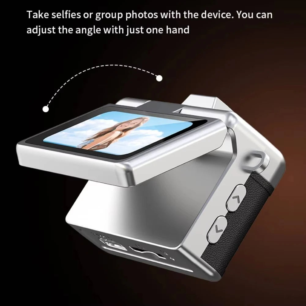 Ourlife Retro CCD Keychain Camera — Flip Screen Mini Camcorder