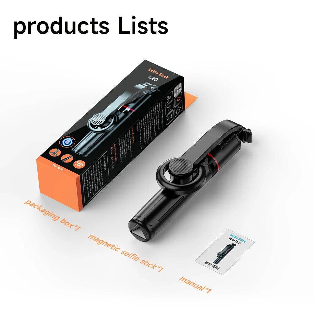 KEELEAD Magnetic Selfie Stick with Bluetooth Remote Magsafe Cellphone Tripod Stand for iPhone 14 13 12 Pro Max Vertical Shooting