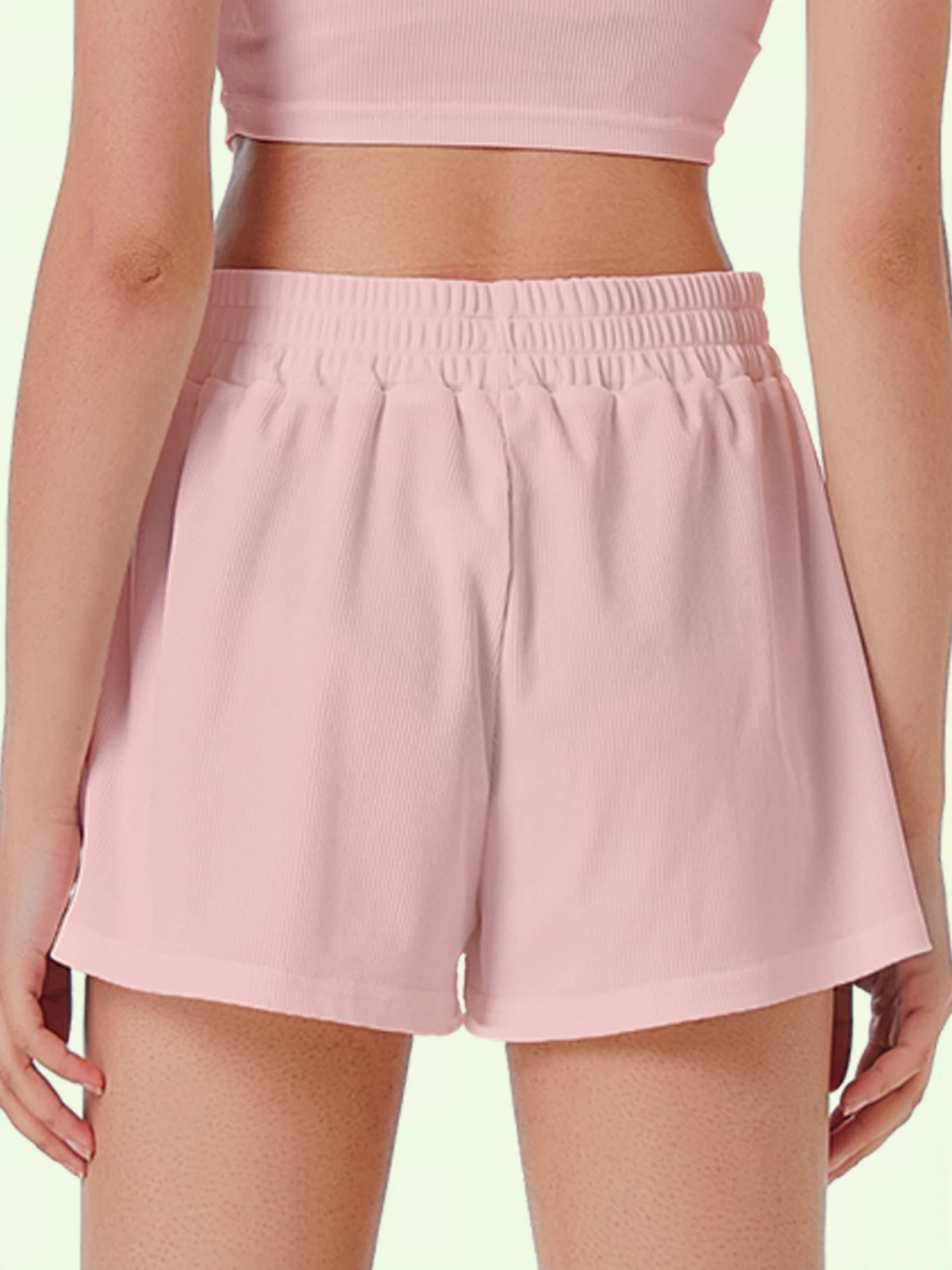 Casual Shorts Women 2026 New Summer Simple Comfortable Elastic Waist Cool Breathable Solid Color Casual Sports Five Quarter Pant