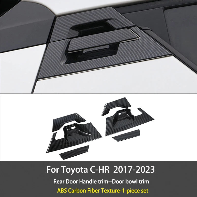 For Toyota C-HR AX10 CHR 2017-2023 Carbon Fiber Texture Window Switch Lift Panel Air Outlet Protective Cover Interior Accessorie