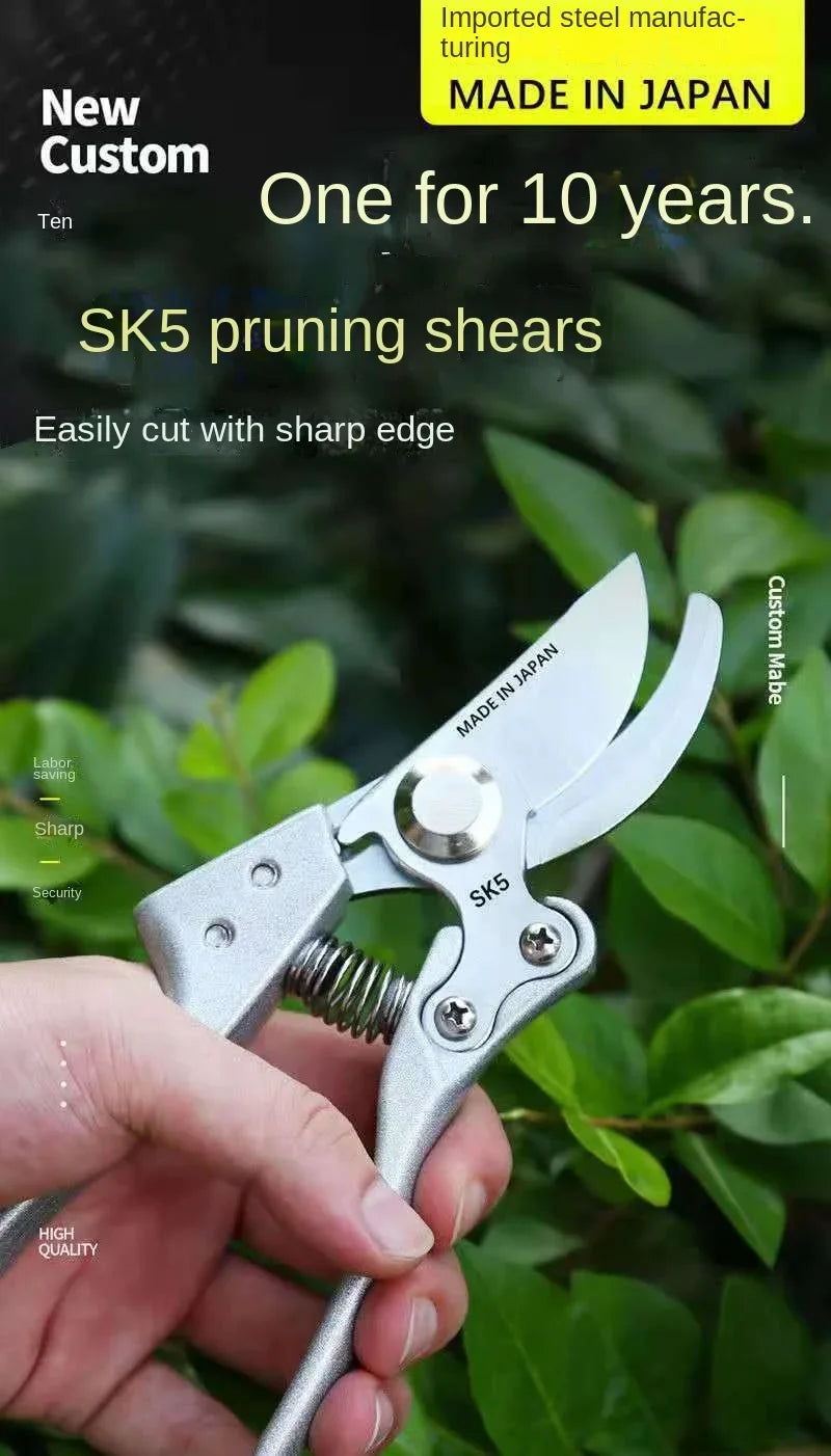 The Professional Gardener's Choice: SK-5 Steel Pruning Shears for Effortless Fruit Tree & Outdoor Trimming