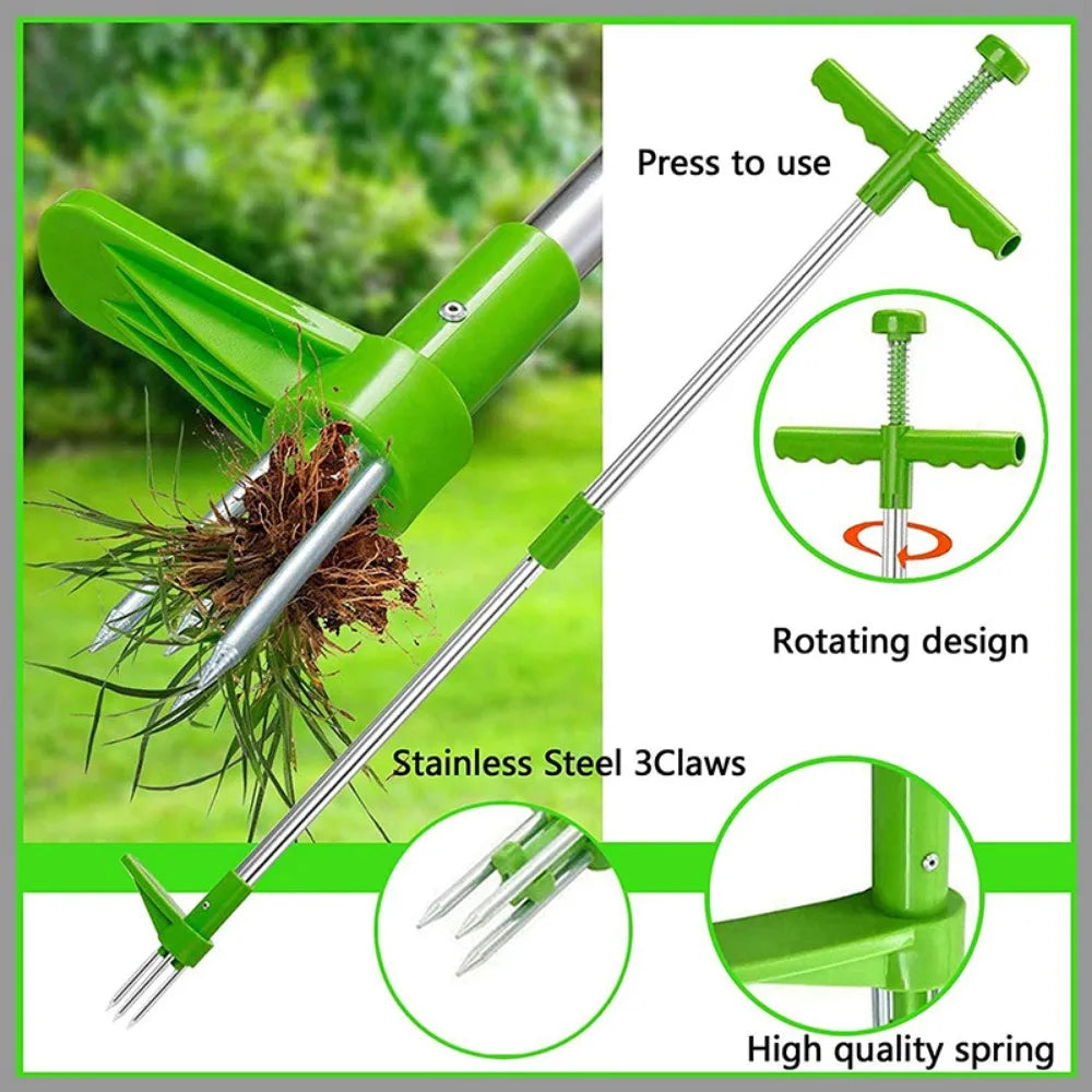 Stand-Up Weed Puller — Long-Handle Root Grabber for Dandelions & Weeds