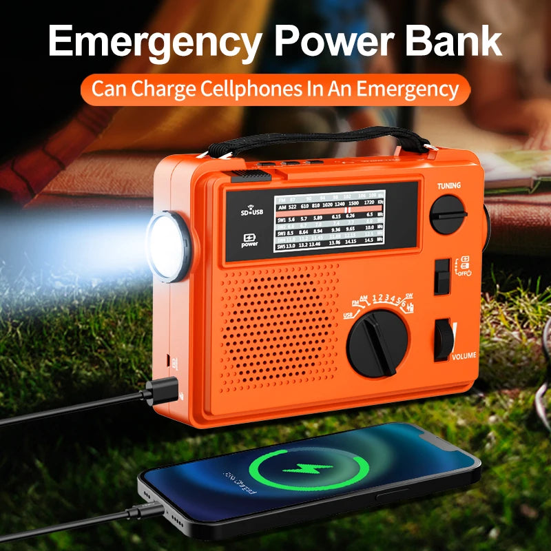 Portable AM FM Radio with Best Reception AC & Battery Operated Big Speaker,Large Tuning Knob,Earphone