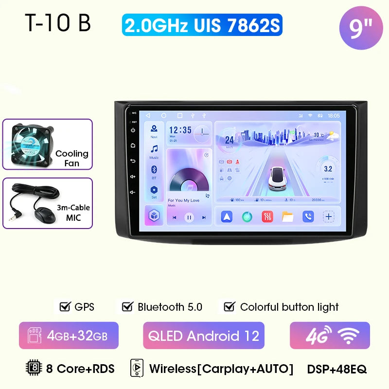 JMCQ Car Radio For Chevrolet Aveo 2006 2007 2008 2009 2010 2011 2012 2din Android12 Carplay Multimidia Video Player Head Unit