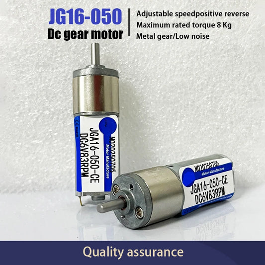 1PC DC 6V 12V Gear Motor 12-923RPM CW CCW Speed Reduction Gearbox Motor JGA16-050 Electric Engine DIY Accessories Car Boat Model