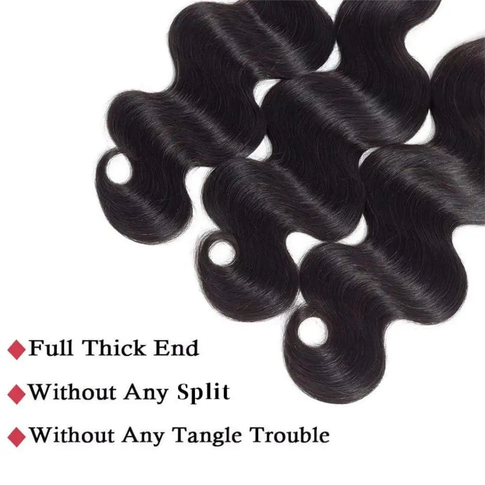 Body Wave Human Hair Bundles Brazilian Remy Unprocessed 26 28 30 Inch Wavy Doule Drawn 1 3 4 Bundles Weave Extensions Deals