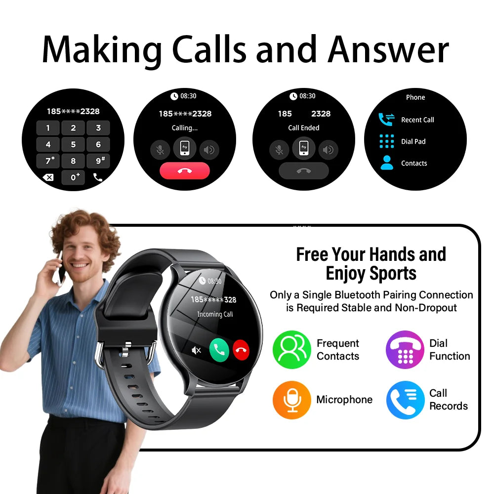 LXASFIT 2026 New Smart Watch Heart Rate Sleep Health Monitor Bluetooth Talk Ladies Sport Smart Watch for Android IOS