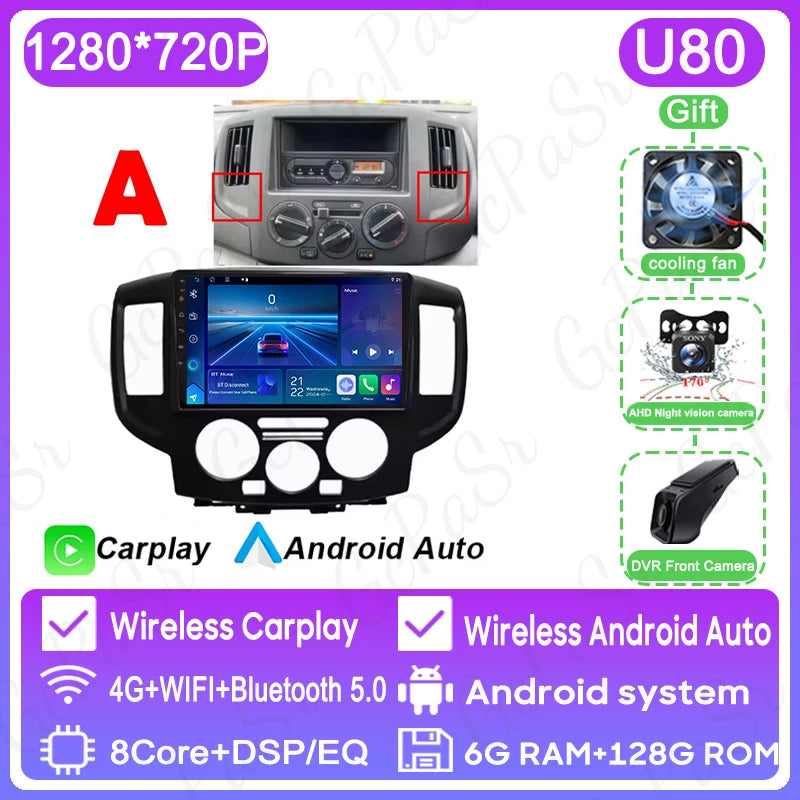 Stereo Car Radio For NISSAN NV200 2011 - 2018 GPS Navigation Android 16 Multimedia Player Carplay Auto 4G WIFI BT No 2din DVD