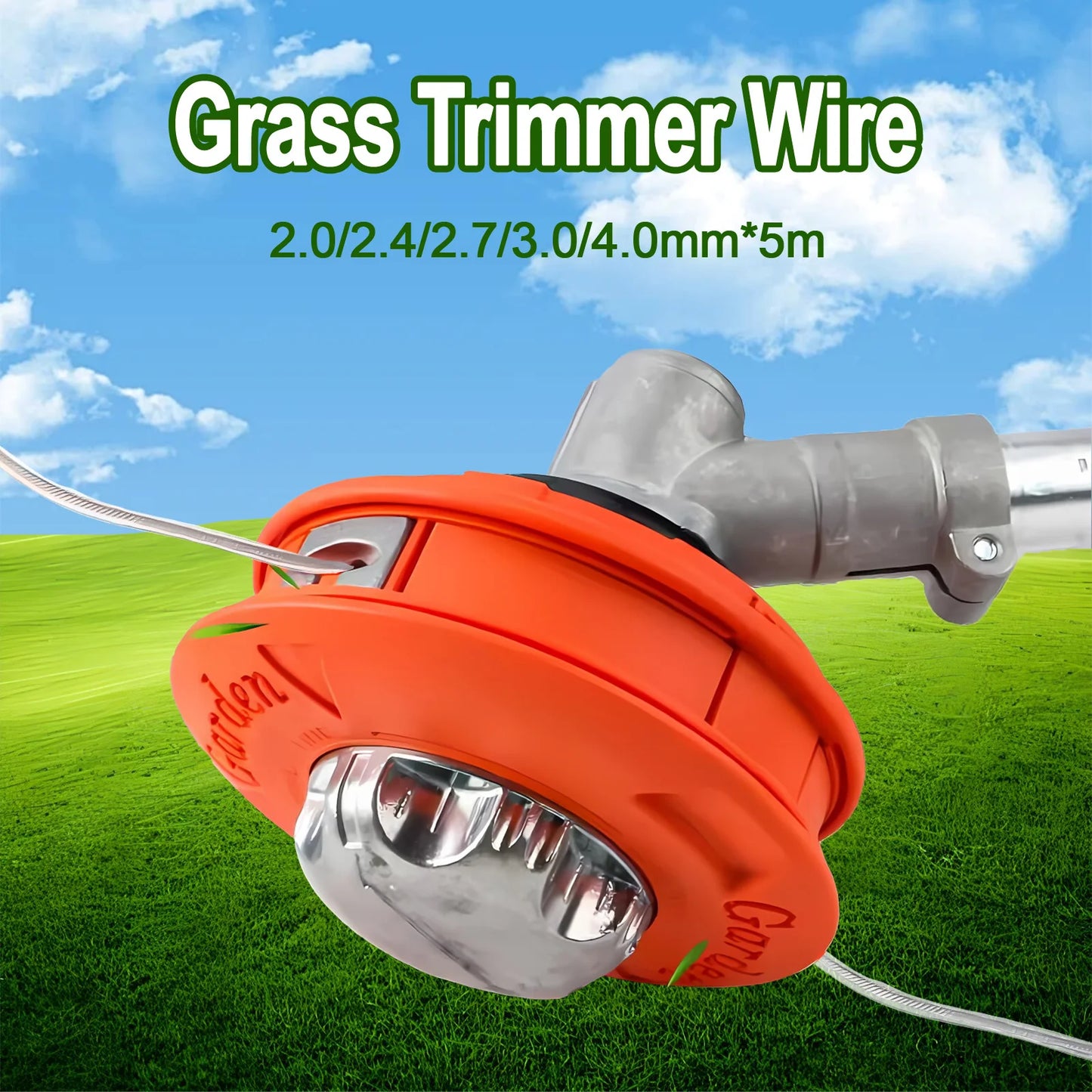 2.0/2.4/2.7/3.0/4.0mm*5/10/15m Grass Trimmer Line Steel Strimmer Line Spiral Brush Cutter Rope Mower Accessories Garden Tool