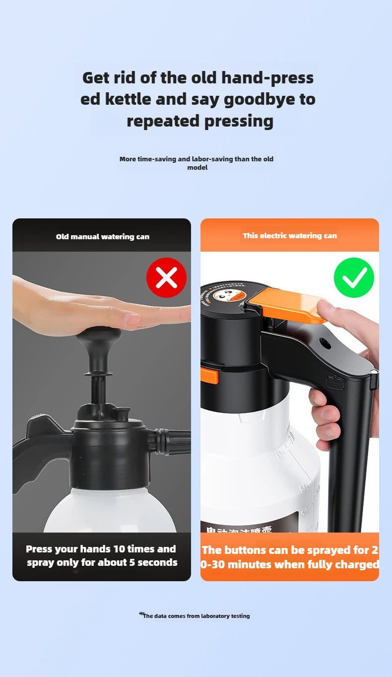 2L Handheld Electric Foam Sprayer Hand Pump Foam Sprayer Snow Foam Cannon Motorized Car Wash Sprayer for Car Wash Home Cleaning