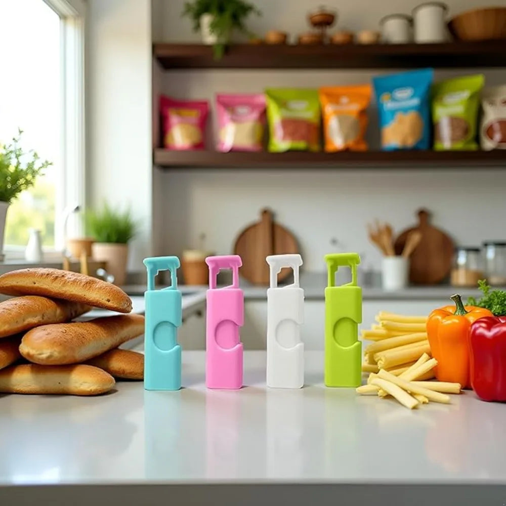 1-60Pcs Food Sealing Clips Squeeze Bread Bag Plastic Bag Sealing Clips Snack Bag Moisture-proof Fresh-keeping Clips Reusable
