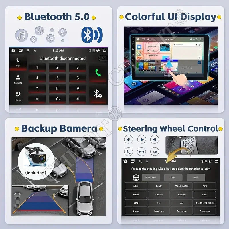 Universal 2-DIN Android 13 Car Stereo (7"/9"/10", 64GB) — CarPlay, GPS, Bluetooth, WiFi