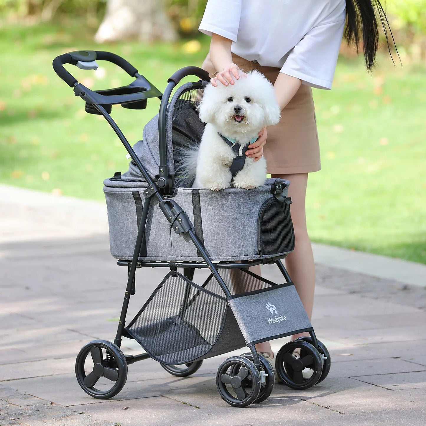 3-in-1 Pet Stroller with Removable Carrier – Folding All-Terrain Waterproof Stroller for Small & Medium Dogs & Cats | 7 Colors