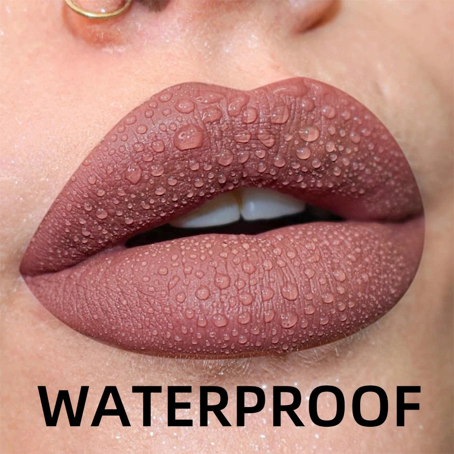 19 Colors Matte Velvet Lip Gloss Waterproof Liquid Lipstick Nude Black Lips Tint Makeup Lip Glaze Cosmetics Red Lip Stain Beauty