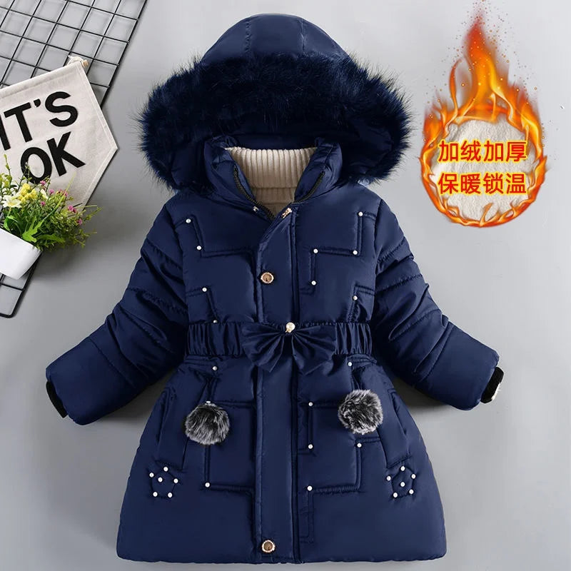Girls' Hooded Winter Coat with Belt - Plush Lined Heavy Jacket - photo 9
