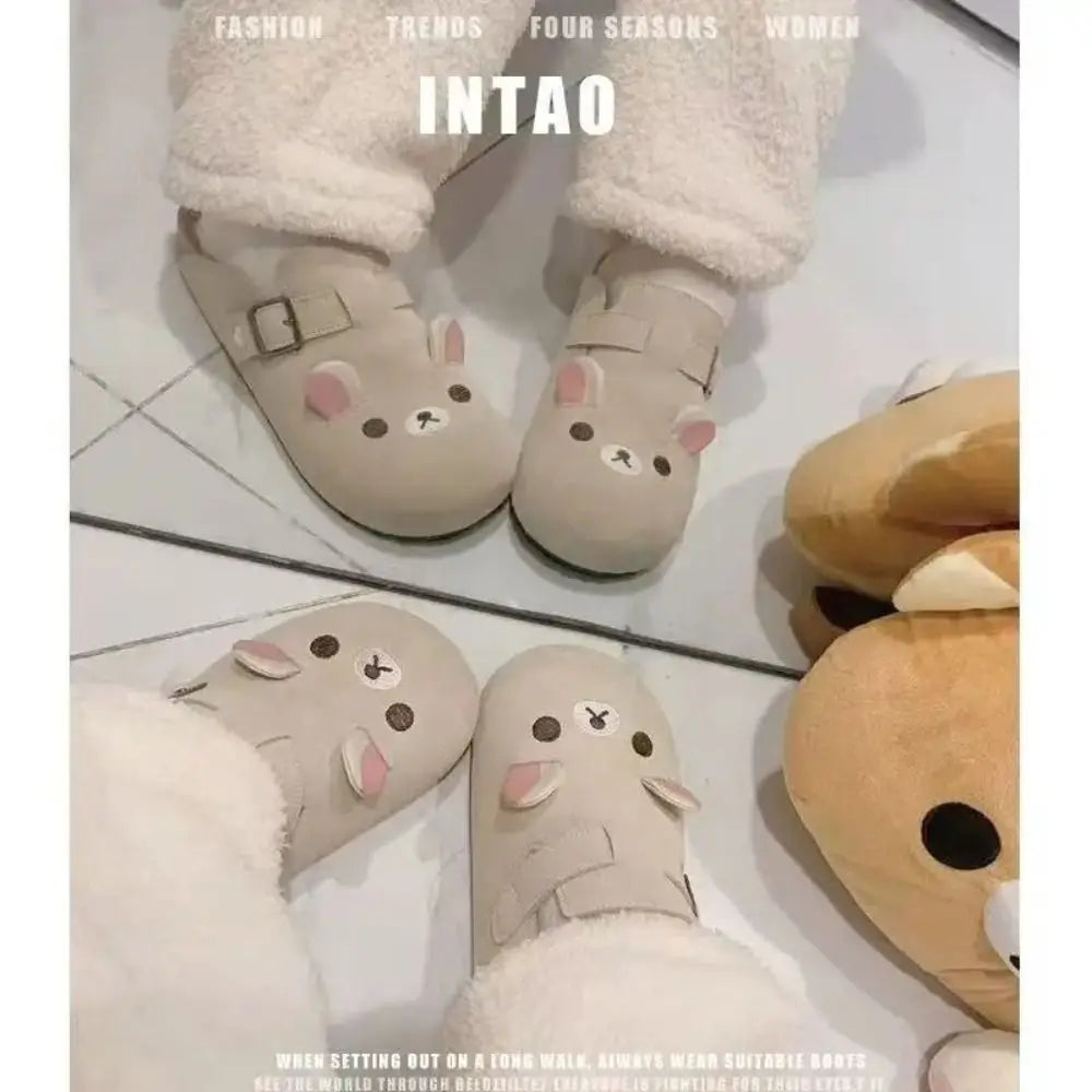 New Thick Bottom Rilakkuma Women's Shoes Cartoon Height Increase Anime Periphery Retro Cute Rilakkuma Slippers