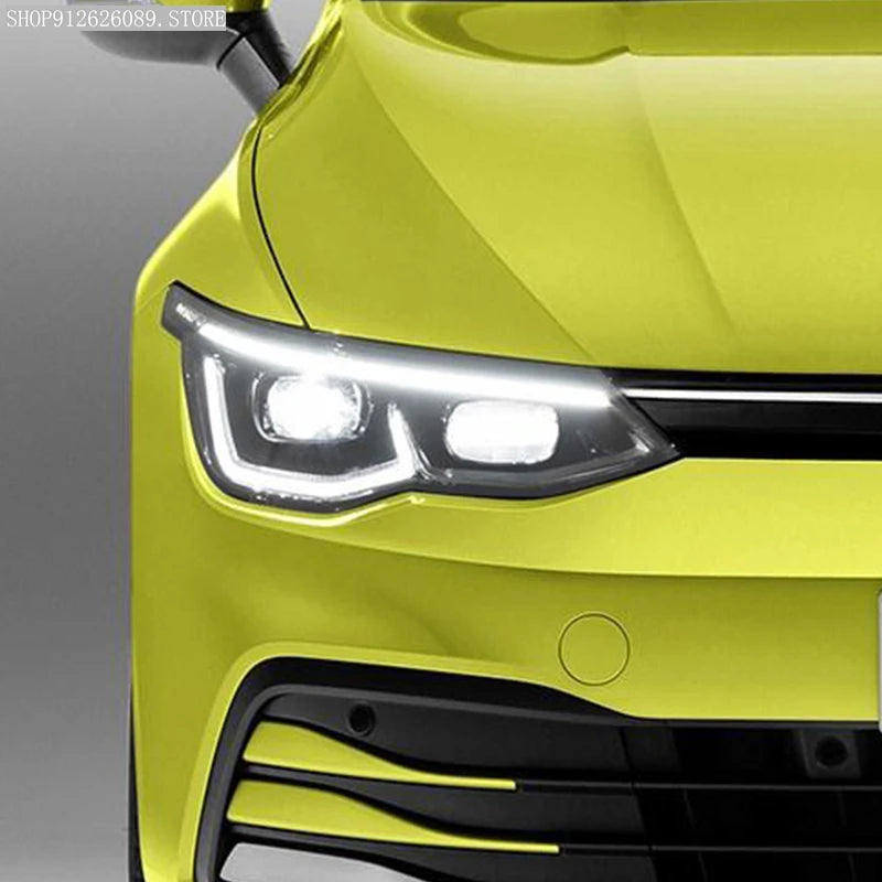 2Pcs Headlight Protective Film – Smoked Black Tint TPU Wrap Compatible with Volkswagen Golf 8 MK8 2020 2021
