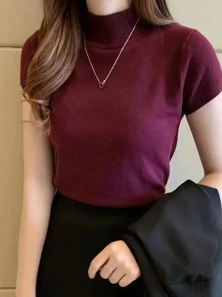 Women's half-high neck knit top — view 16 of 20