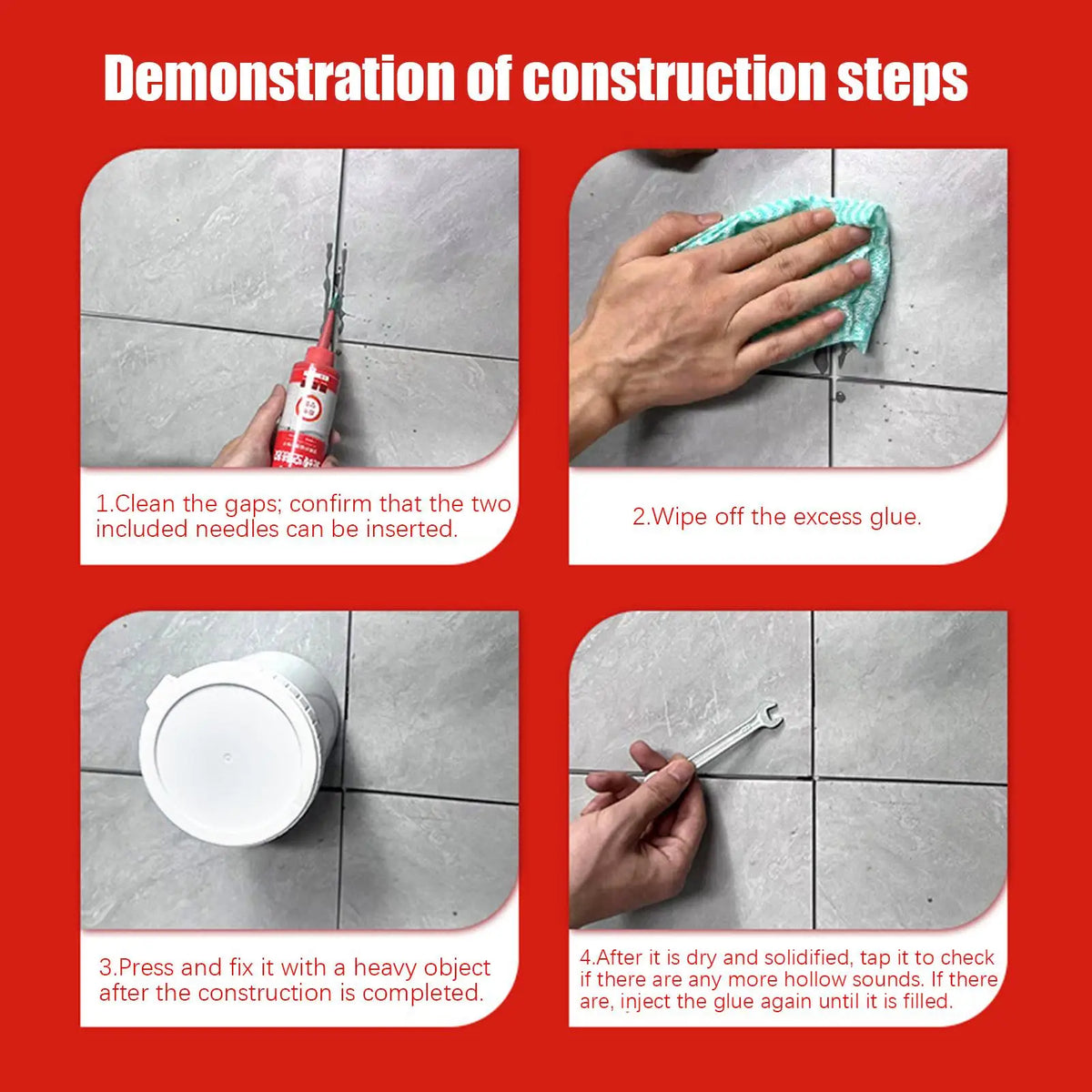 Tile & Marble Floor Grout Repair Adhesive, Waterproof Sealant