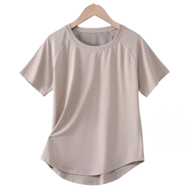 Women's Quick-Dry Sports Tee — Loose Short-Sleeve Running & Gym Top