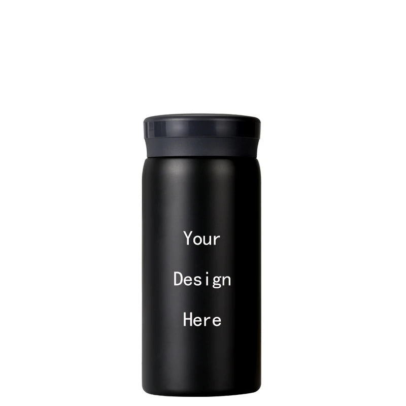 200/300ML 316 Stainless Steel Pocket Mini Thermos Custom LOGO Black Hot Water Bottle Vacuum Flask For Ice Coffee Travel Cup