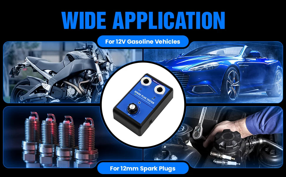 Car Spark Plug Tester Double hole Diagnostic Tool Car 12V Spark Tester 0-6000rpm Auto Engine Ignition Coil  Detector Tools