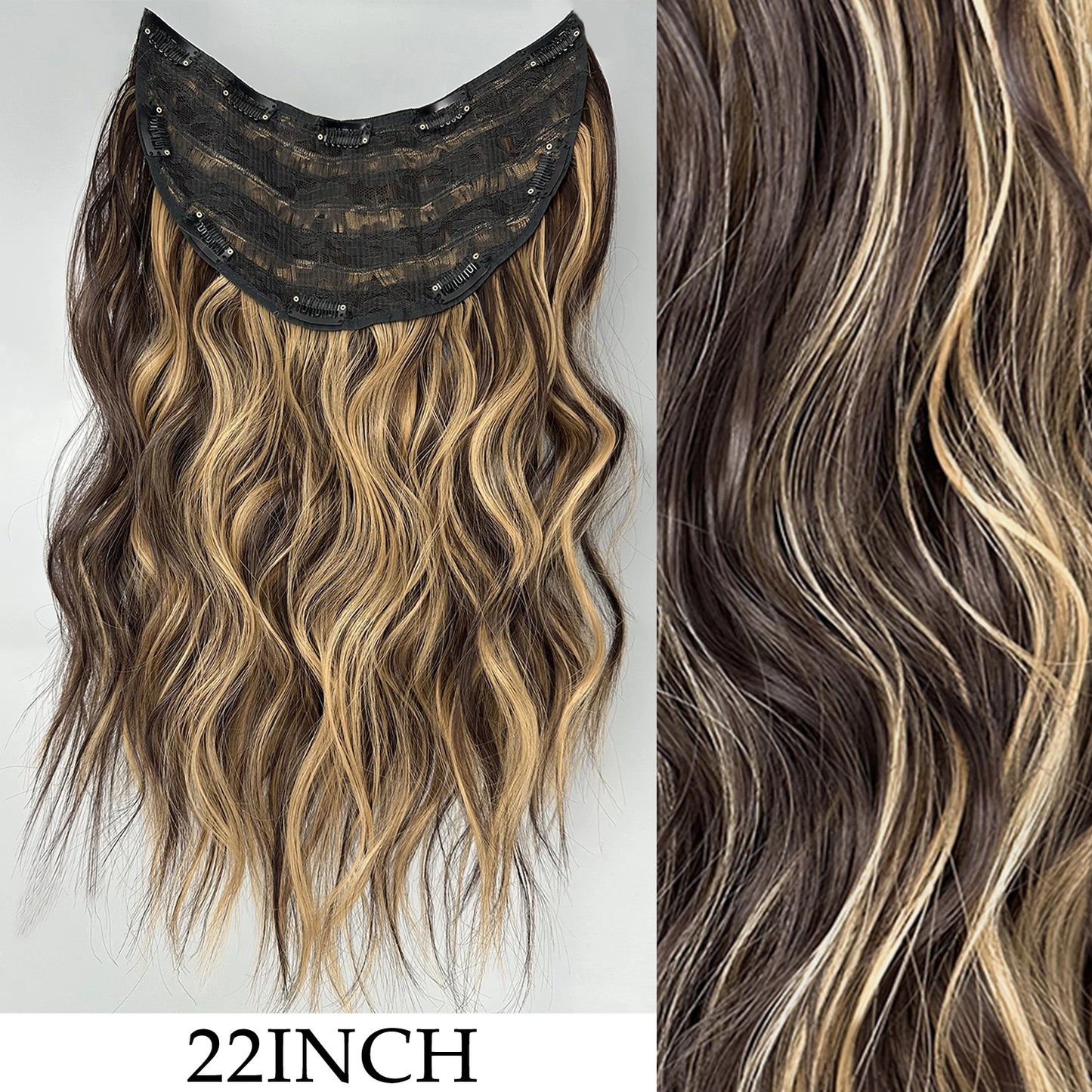 7Pcs/Set 16 Clips Hair Extension Black Long Straight Natural Hair Ombre Hairpiece Heat Resistant Fiber for Women Hairstyle