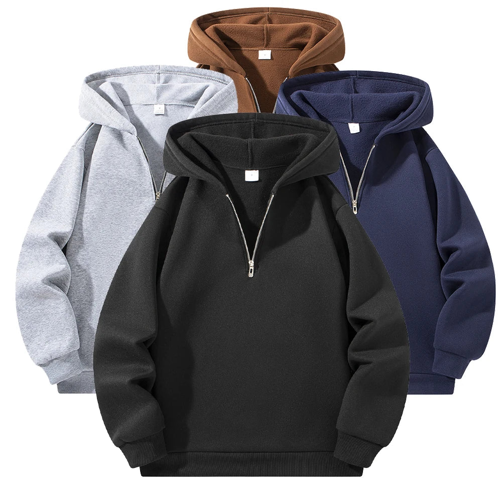 Men's Half-Zip Sweatshirt, Solid Casual Pullover